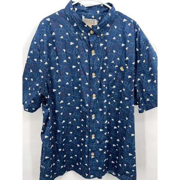 Duluth Trading Untucked Paper Airplane Button Down Shirt Men’s size 2XL - Picture 1 of 8